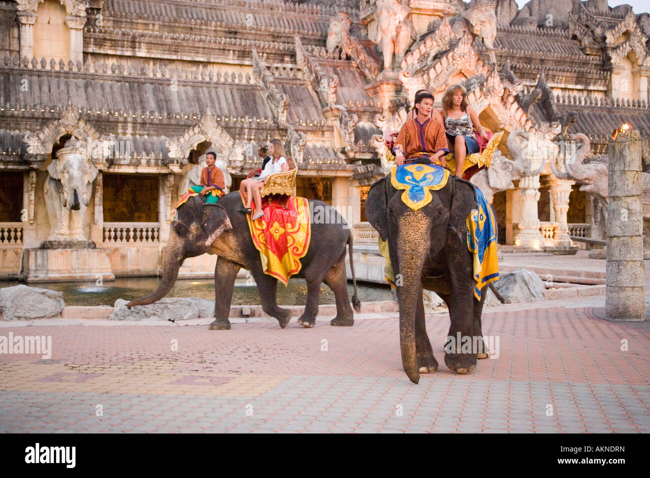 riding on a elephant Palace of the Elephants Phuket Fantasea Cultural