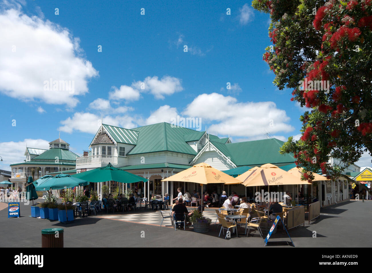 Restaurant  in the Town Basin, Whangarei, Northland, North Island, New Zealand Stock Photo