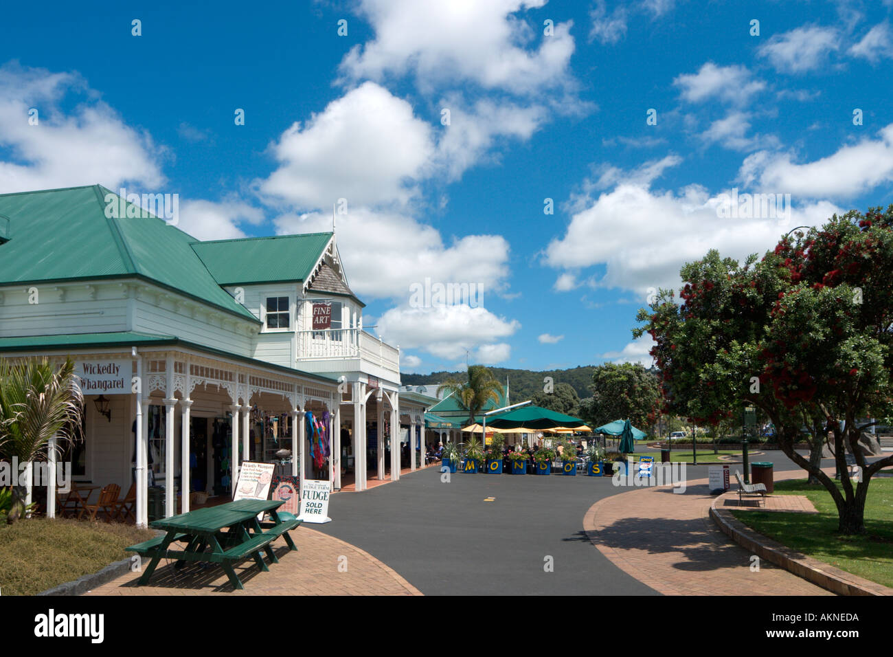 Shops in the Town Basin, Whangarei, Northland, North Island, New Zealand Stock Photo