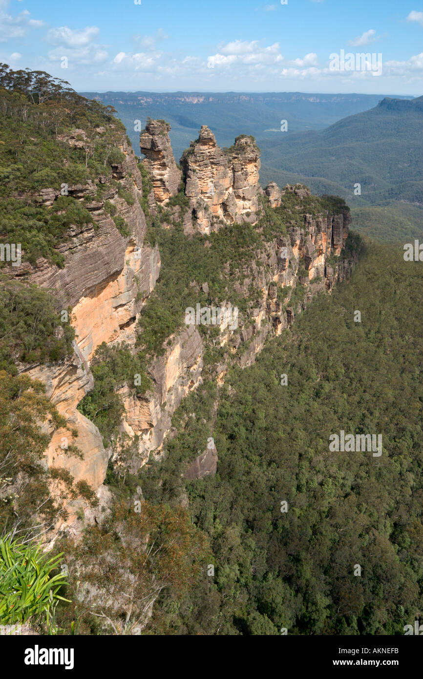 The Three Sisters from Echo Point, Blue Mountains, New South Wales, Australia Stock Photo