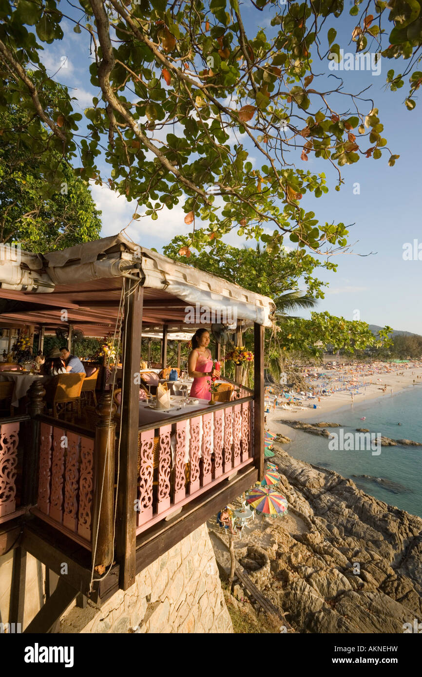 Baan Rim Pa restaurant and enjoying the stunning ocean view Patong Beach Hat Patong Ao Patong Phuket Thailand Stock Photo