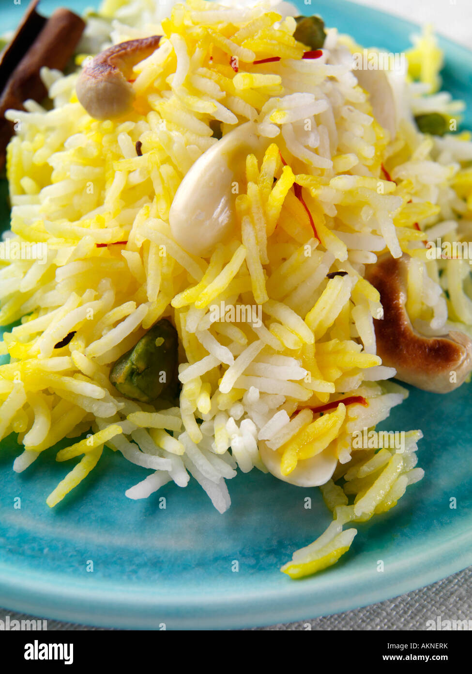 A dish of Indian vegetarian saffron rice editorial food Stock Photo Alamy