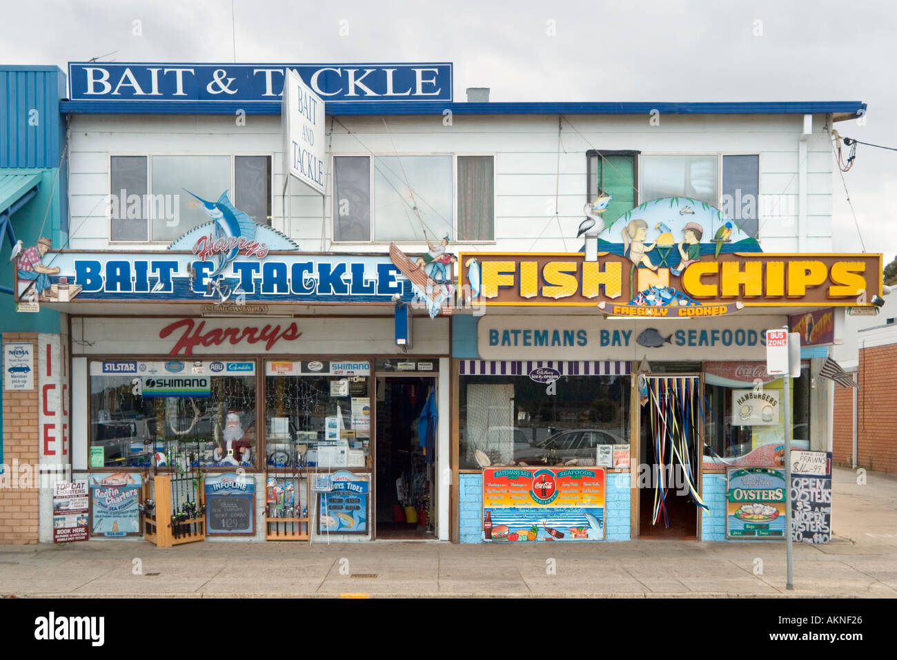 Bait and Tackle and Fish and Chip shops, Batemans Bay, South Coast, New  South Wales, Australia Stock Photo - Alamy