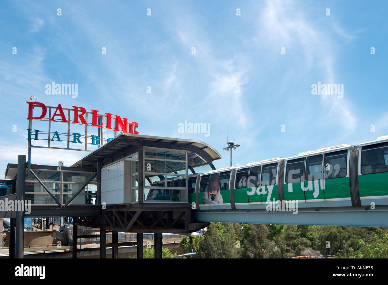 Monorail, Darling Harbour, Sydney, New South Wales, Australia Stock Photo