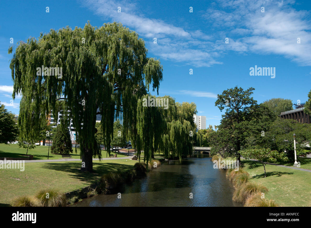 Avon River near Victoria Square, Christchurch, South Island, New Zealand Stock Photo