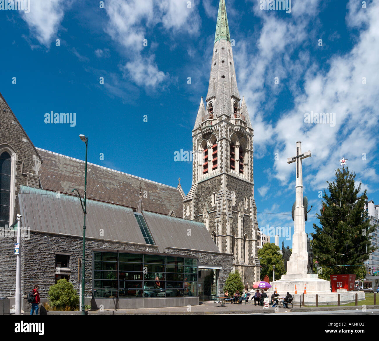 Christchurch Cathedral, Christchurch, South Island, New Zealand. Image taken before the 2011 earthquake. Stock Photo