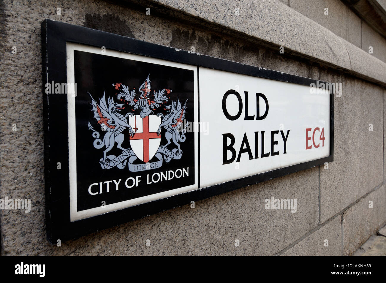 Old Bailey street sign London England UK Stock Photo