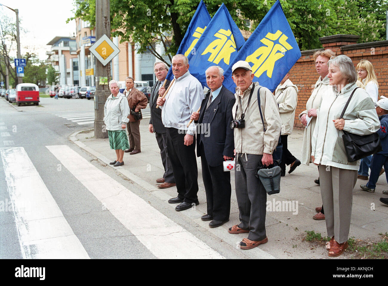 Supporters of the Catholic Action, a Polish right-wing catholic organisation, Poznan, Poland Stock Photo