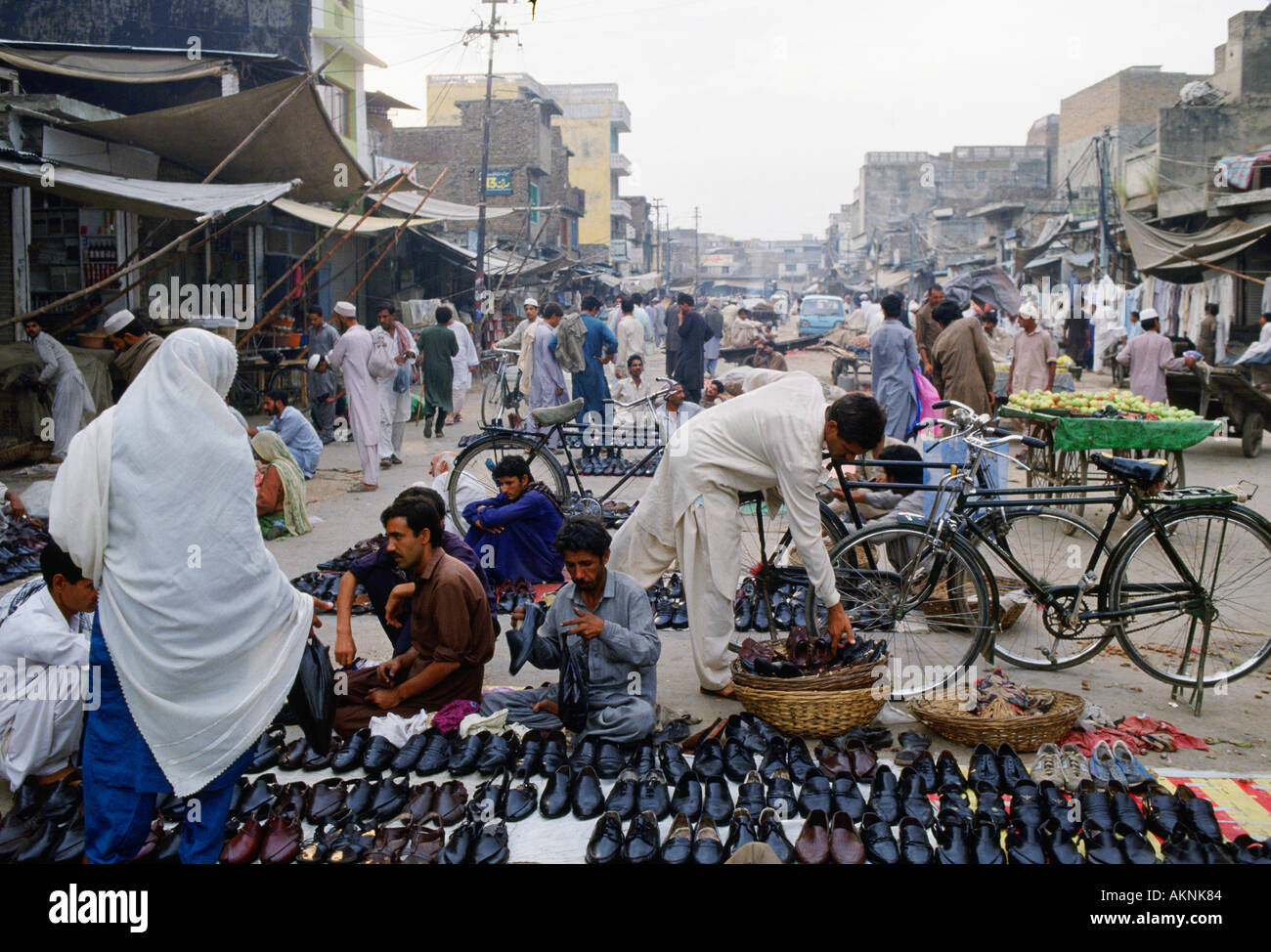 Shoes on sale at a street market Islamabad Pakistan Stock Photo Alamy