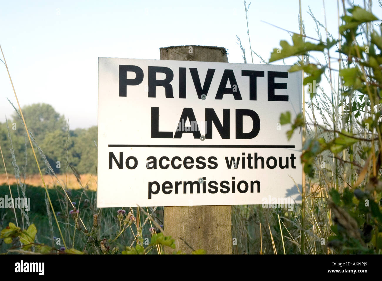 Private land sign Stock Photo