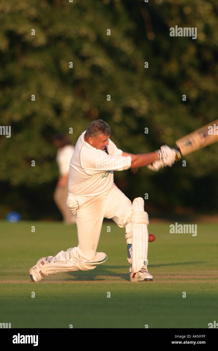 batsman hitting a cricket ball Stock Photo Alamy