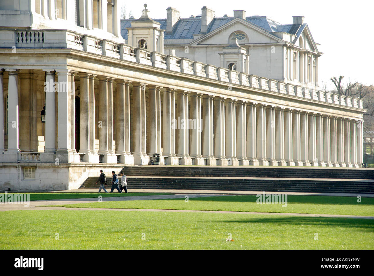 Greenwich Park Colonnade in part of the Royal Naval College Stock Photo