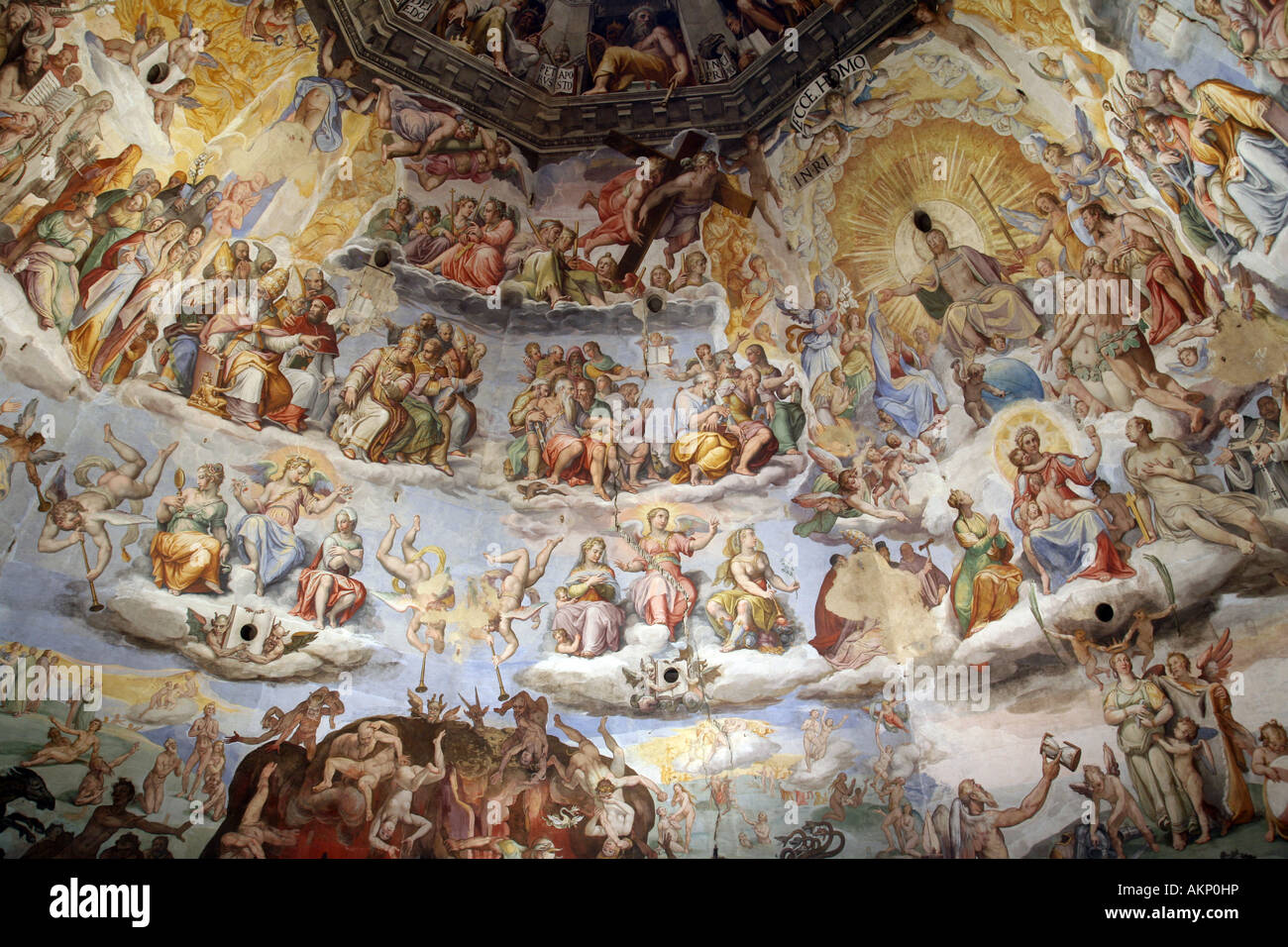 The Last Judgement Painting On The Ceiling Of The Dome The Duomo