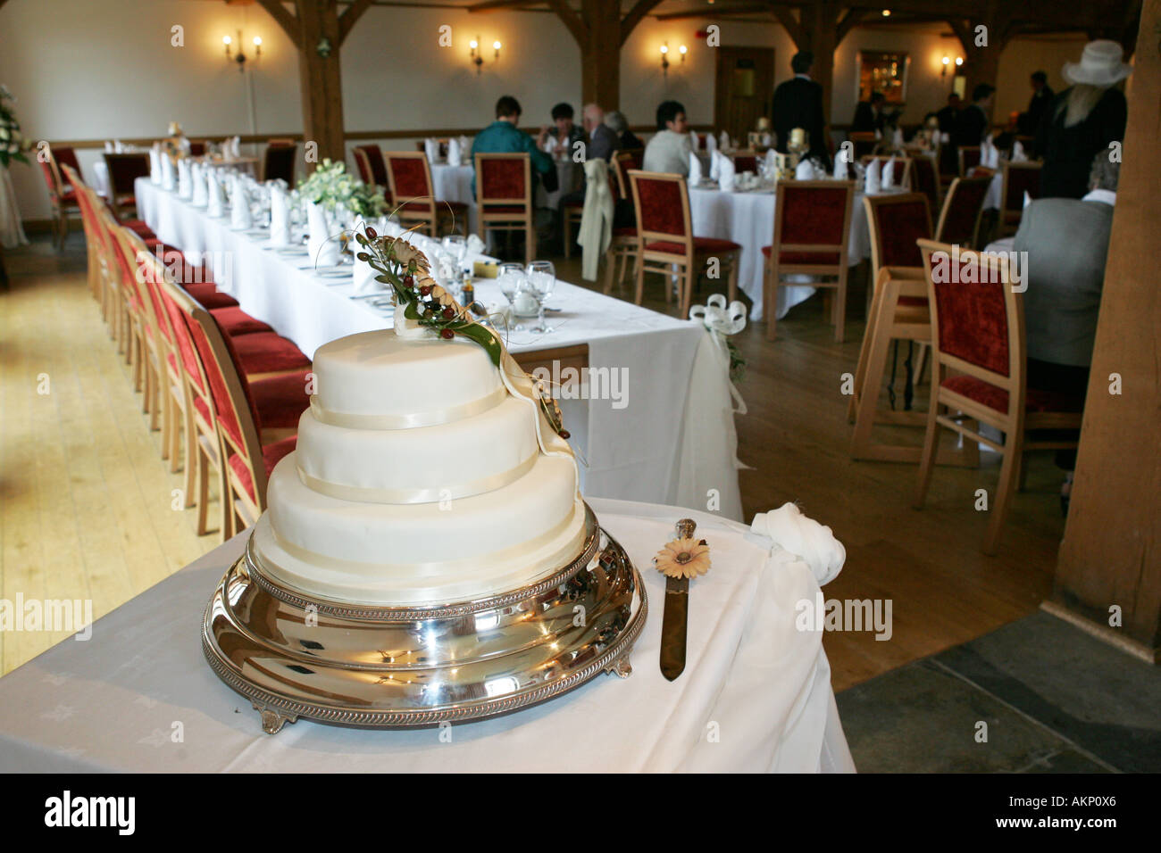 A Traditional Wedding Cake In The Corner Of A Typical Wedding