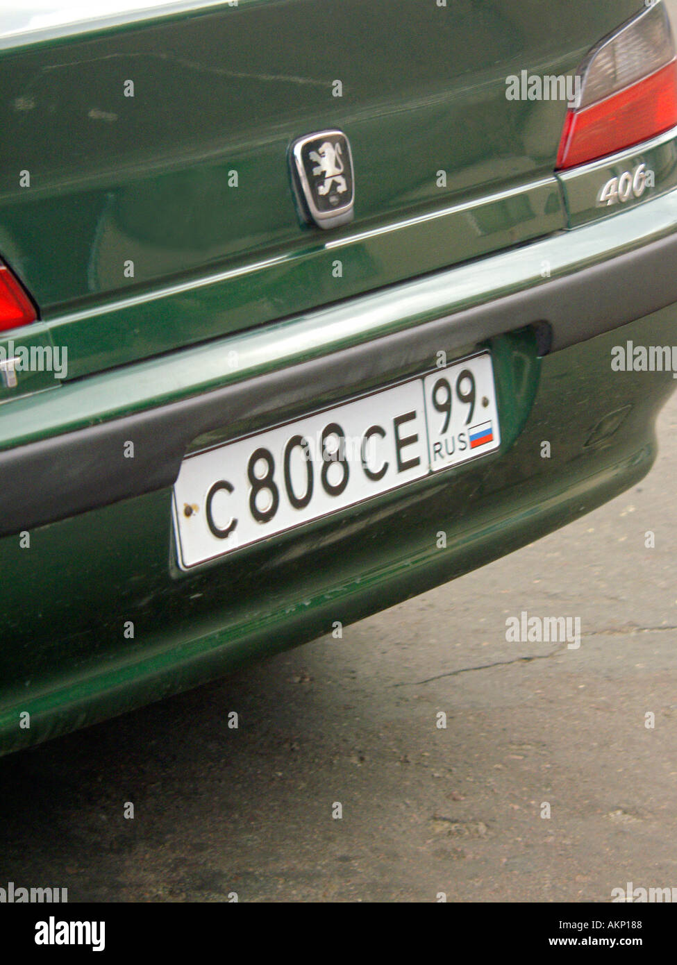 Belarus numberplate on Peugeot 406 Stock Photo