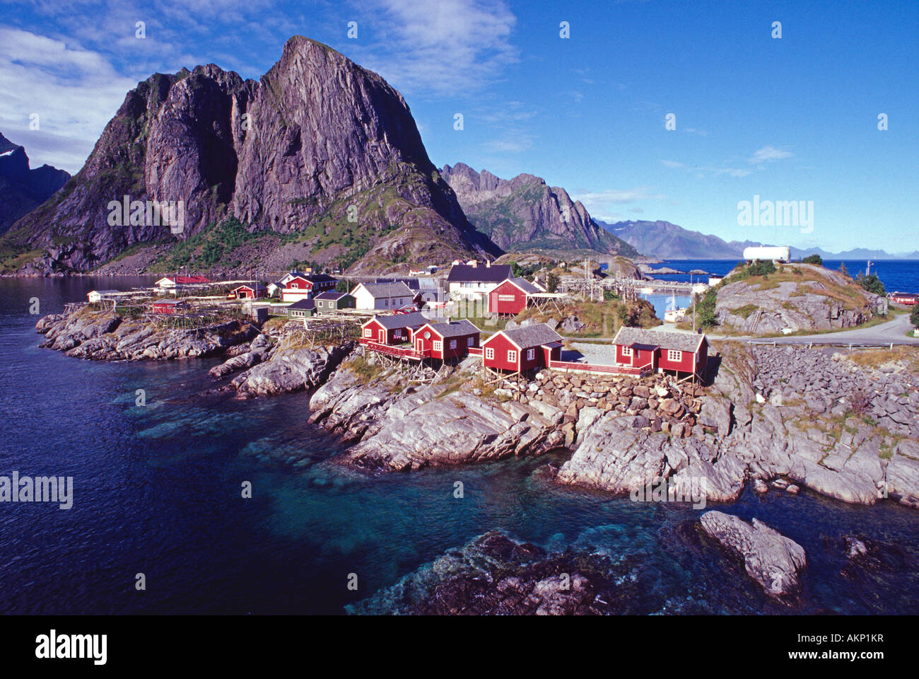 lofoten islands norway summer hamnoy fisherman's cabin rorbu jagged