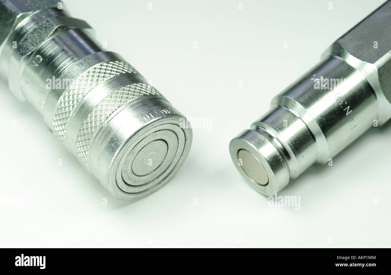 Male and Female Hydraulic hose connectors (QRC's Stock Photo - Alamy