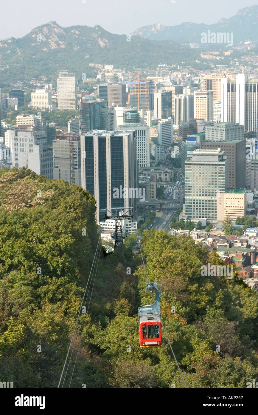 Cable car Namsan mountain Seoul Korea Stock Photo Alamy
