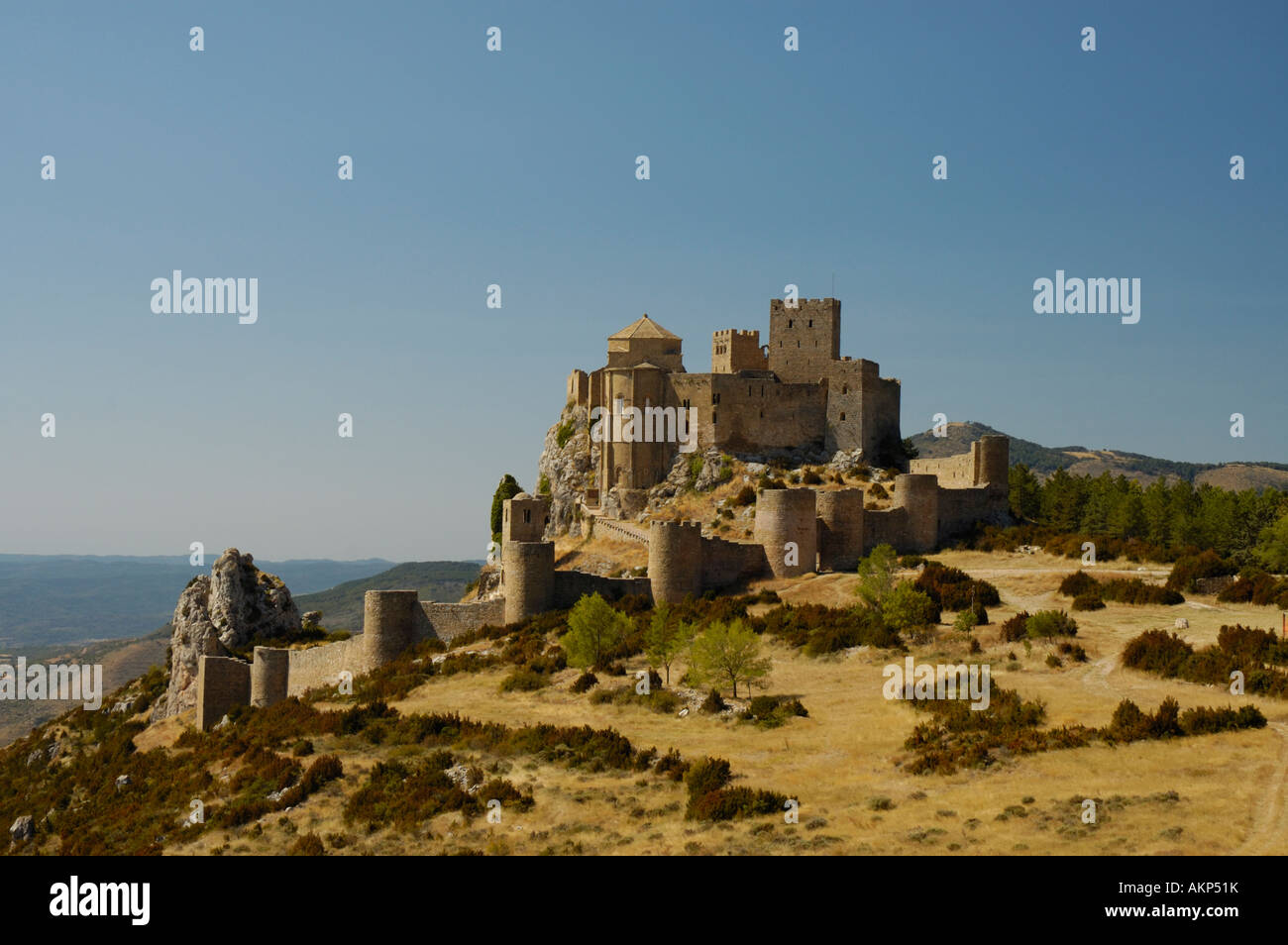 Castillo de Loarre, near Huesca in Spain Stock Photo