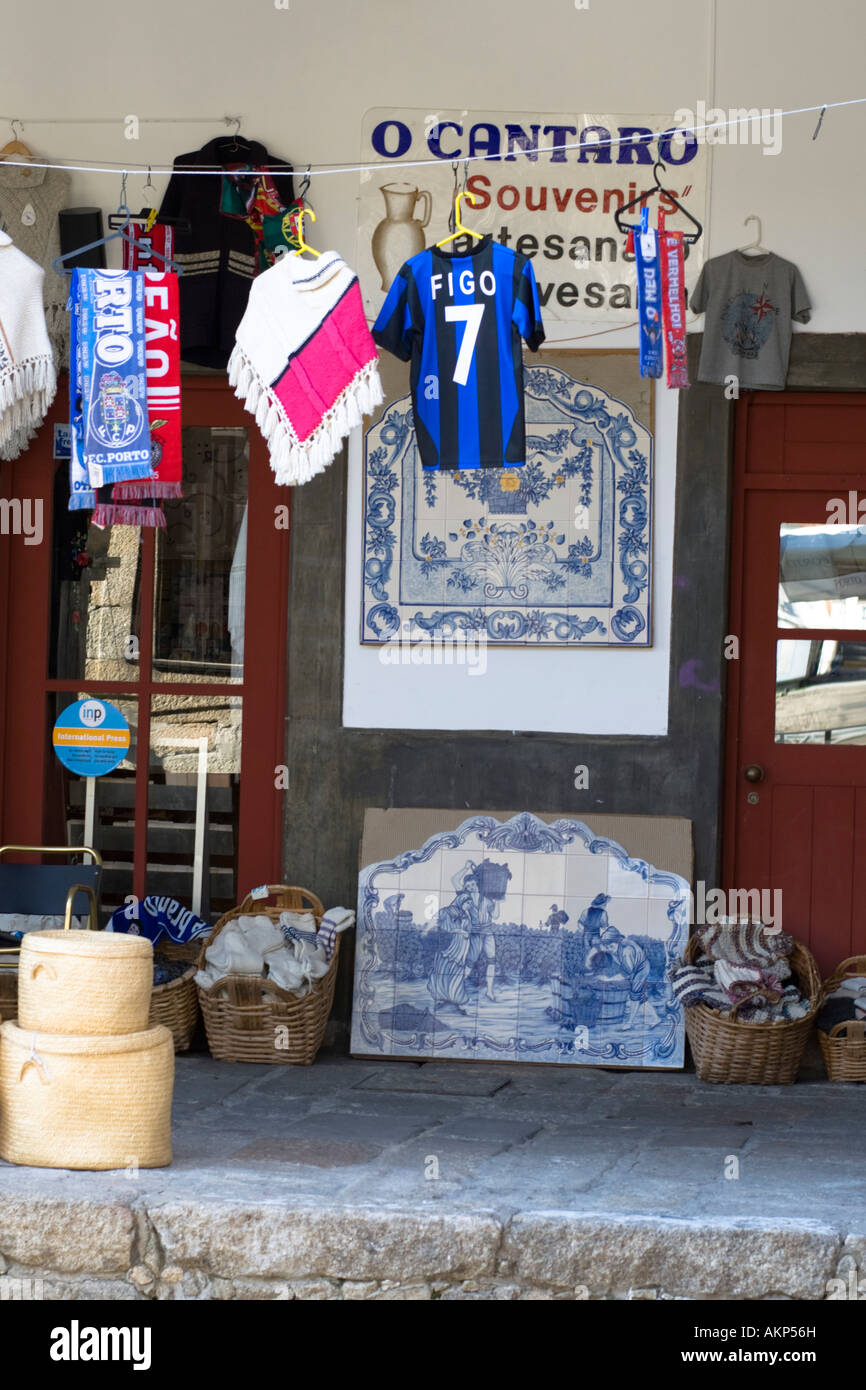 Souvenir shop on Ribeira Quay in Porto Portugal Stock Photo Alamy