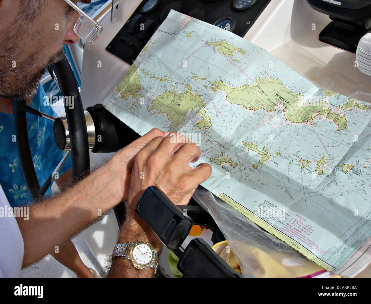 BVI british virgin islands map navigation location journey destination plan planning route travel Stock Photo