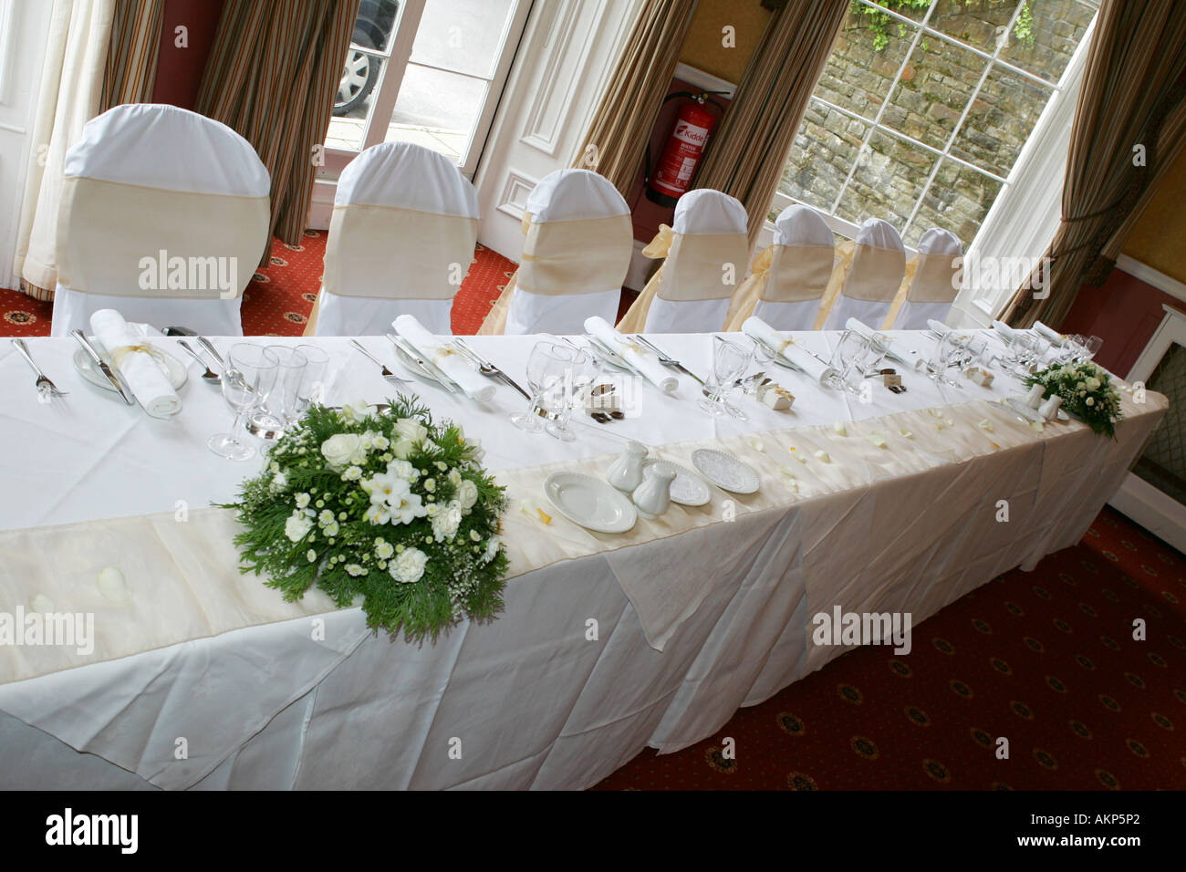A Wedding Reception Breakfast Typical Traditional Top Table Before
