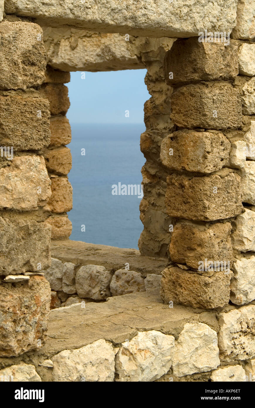 Windows with a view to the sea Stock Photo