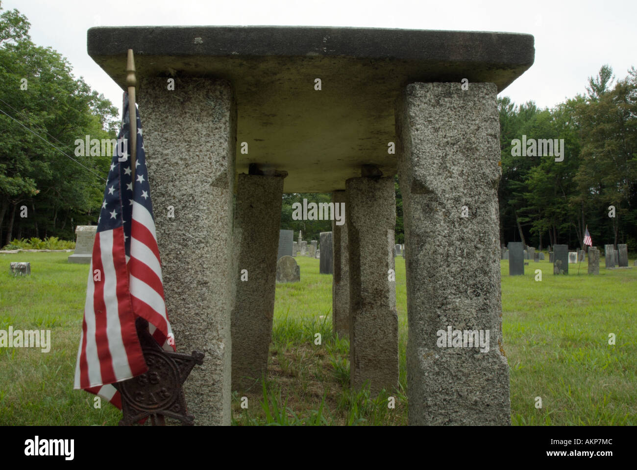 Old weathered headstones in an scenic New England graveyard Stock Photo ...