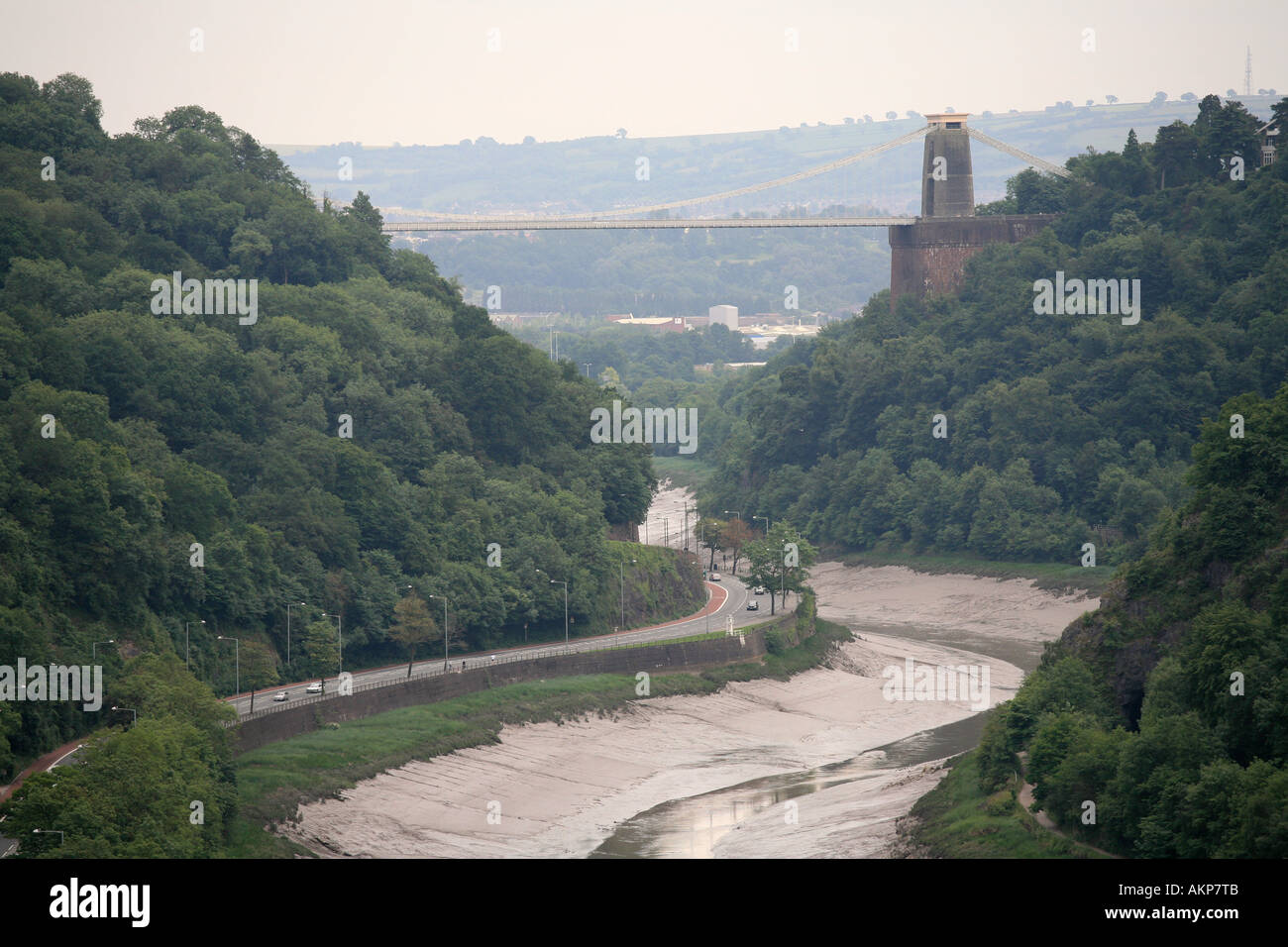 The river Avon at low tide with visible mud banks and Clifton