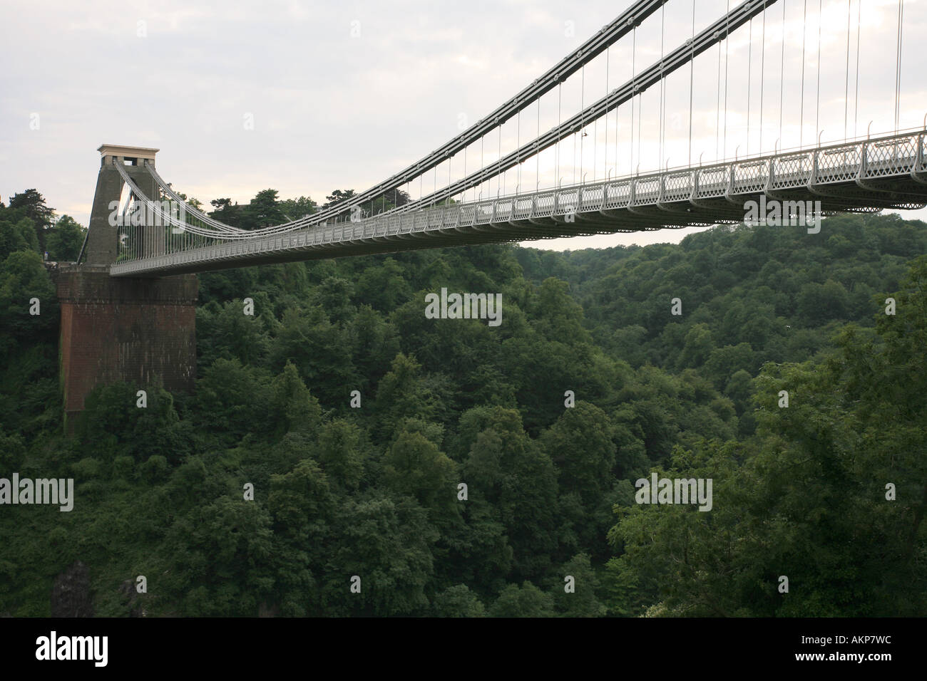 World famous Clifton Suspension Bridge spans the Avon gorge and river Avon in Bristol England UK Britain Europe EU Stock Photo