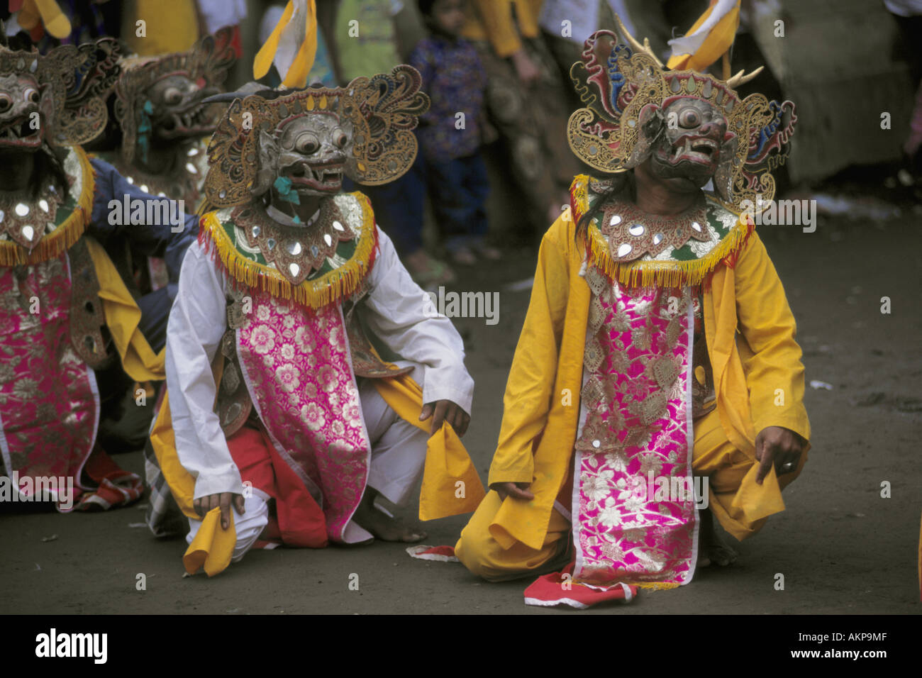 Masked Ritual Bali Indonesia Bali Mas temple festival masked dancers Stock Photo - Alamy
