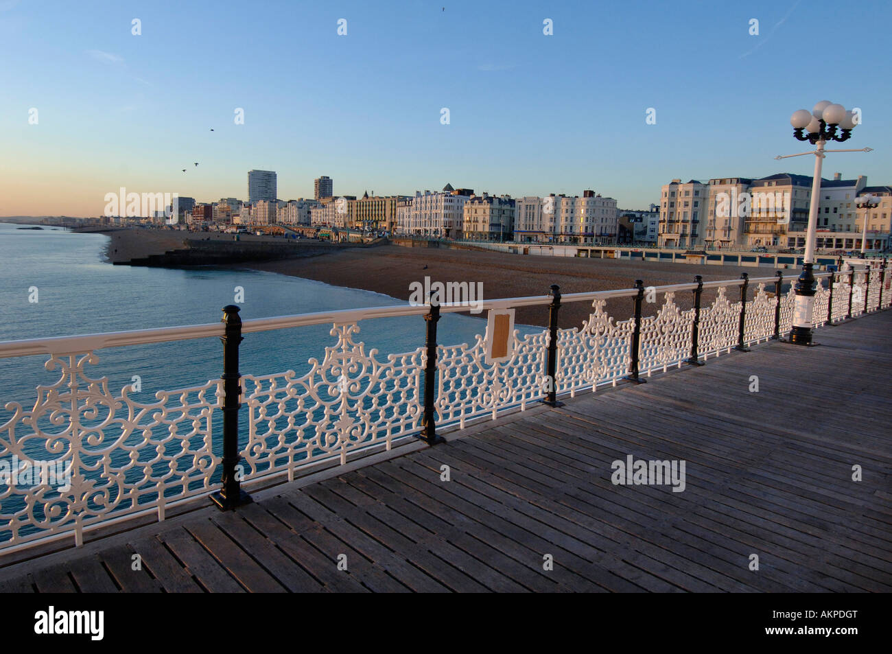 Brighton seafront photographed from Brighton Pier looking west. Picture by Jim Holden. Stock Photo
