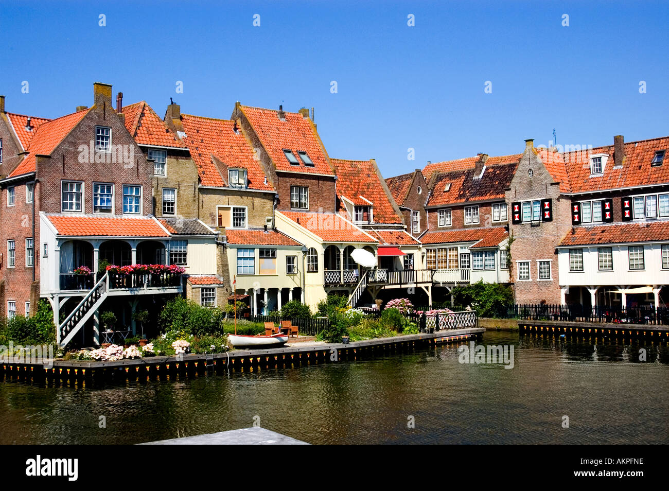 Enkhuizen Netherlands Holland town Port Harbor Stock Photo