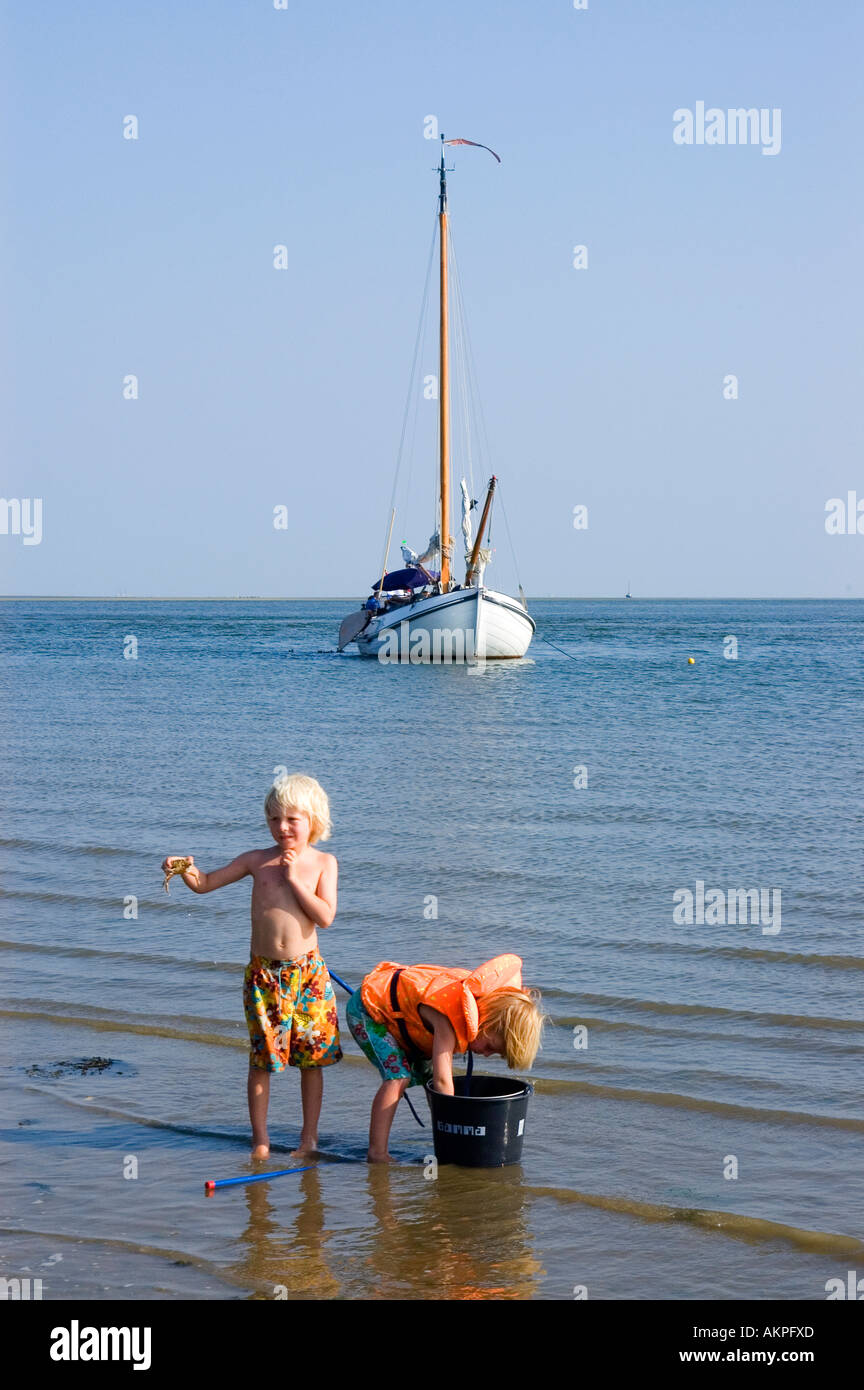 Waddenzee Wad Sea ebb tide flood ebb and flow Vlieland Little Boy Girl