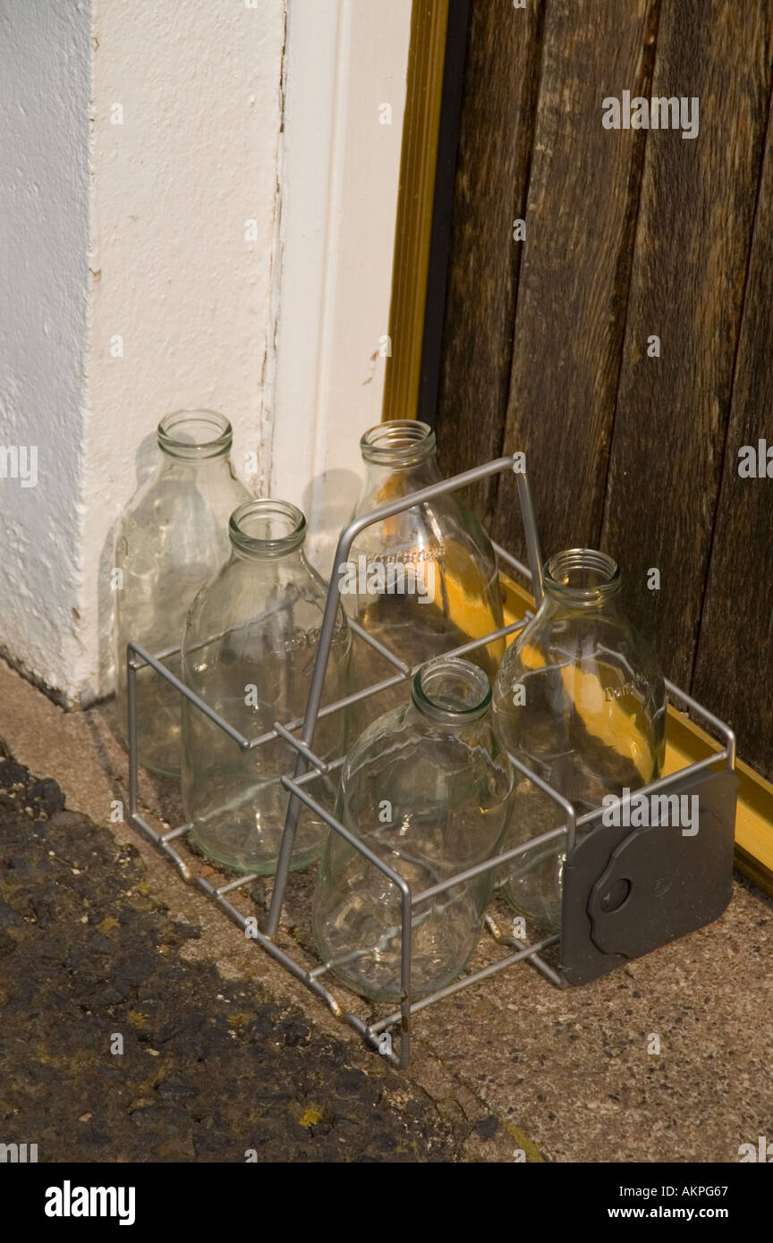 British milk bottle doorstep delivery cage allows return of empty