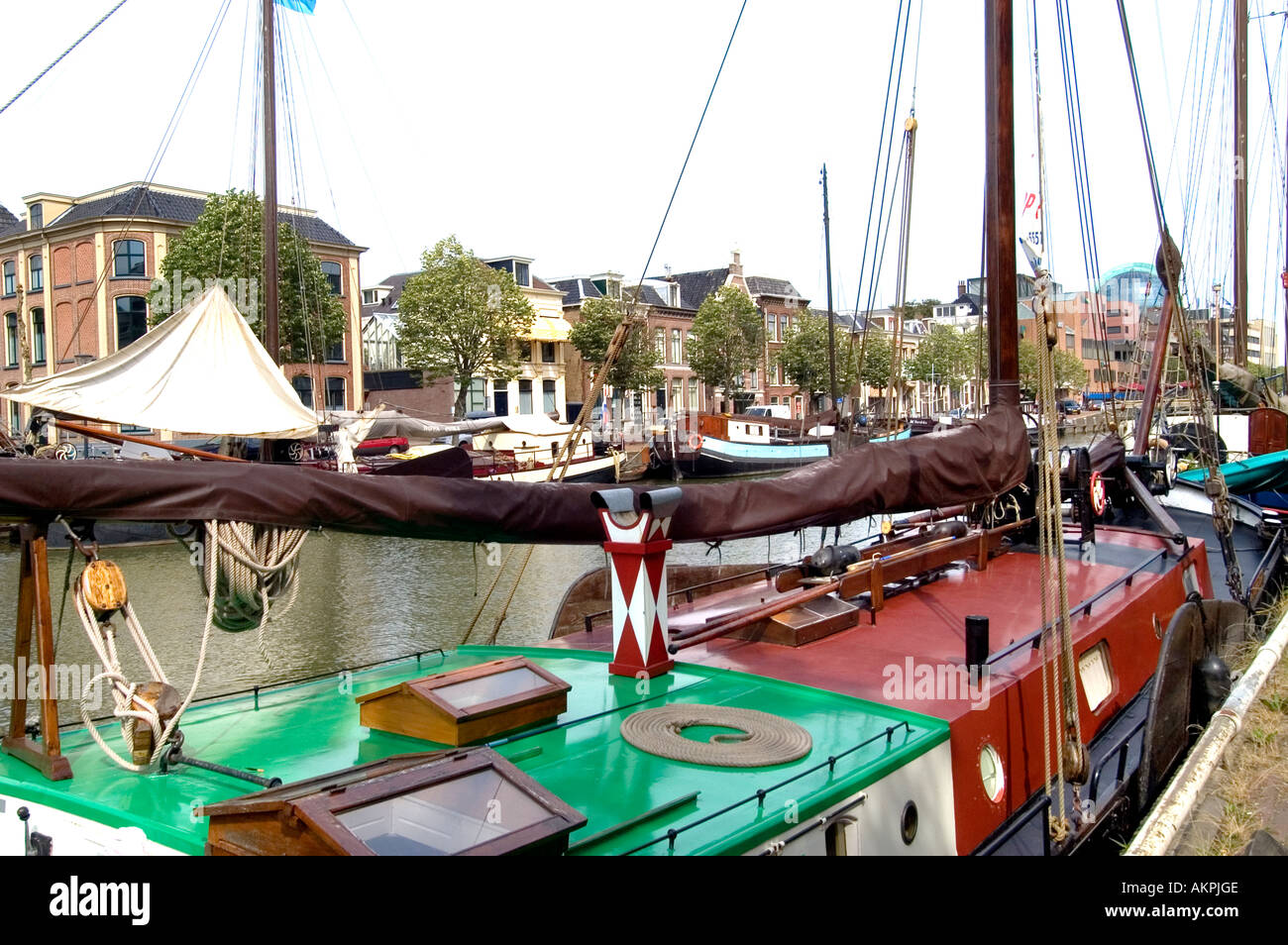 Leeuwarden Friesland Fryslan Netherlands Holland canal canal boats