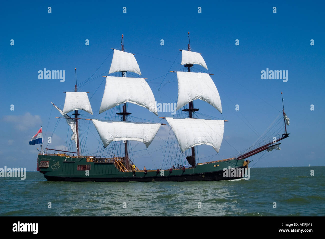 IJsselmeer Sailingboat barge netherlands dutch holland sail boat Stock