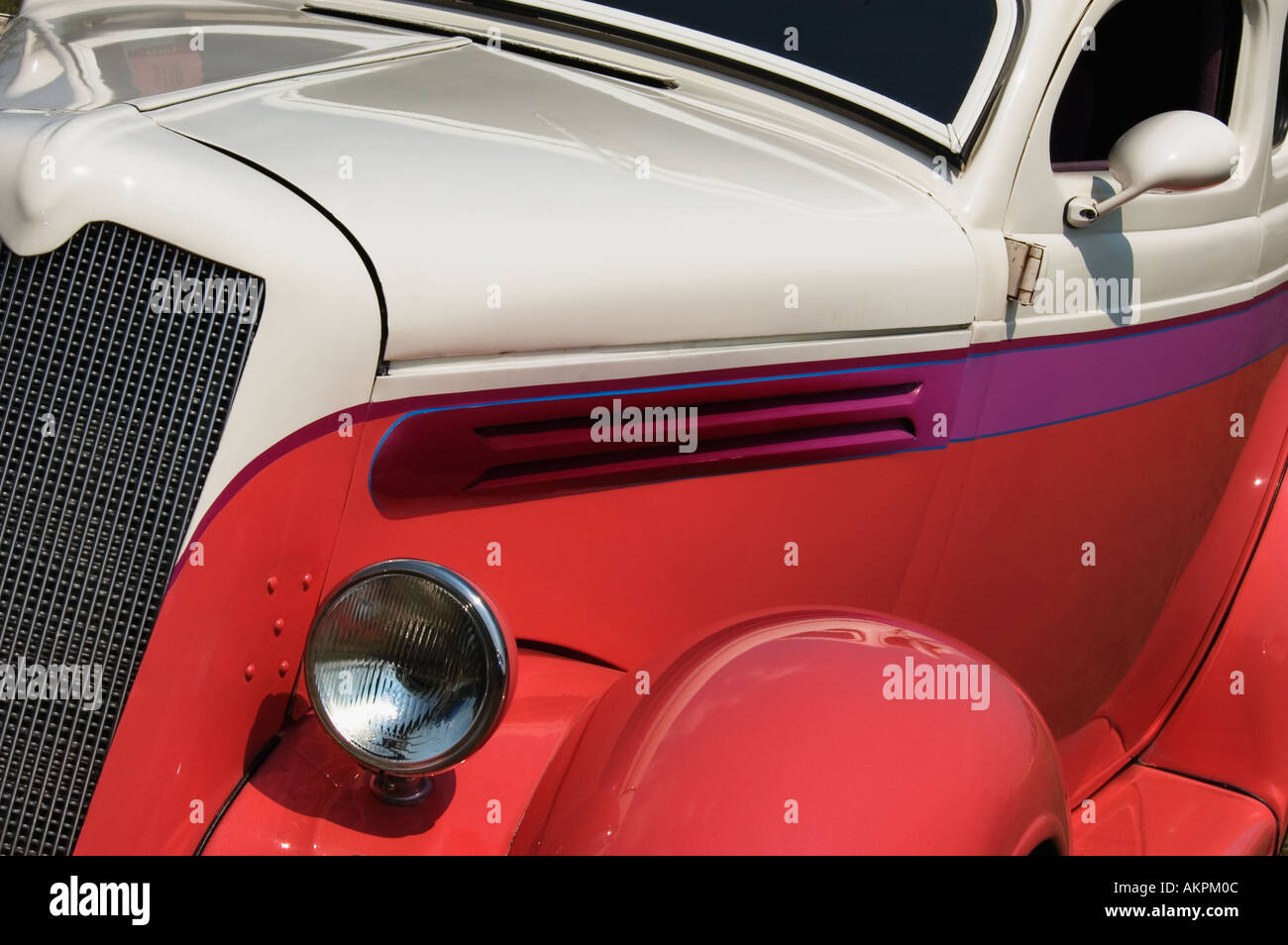 Detail of Street Rod Headlight Grill Hood and Side of Car 2005 Street