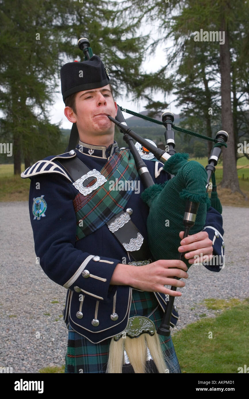 Peter Grant a Scottish Solo Piper, Playing the Bagpipes at Braemar