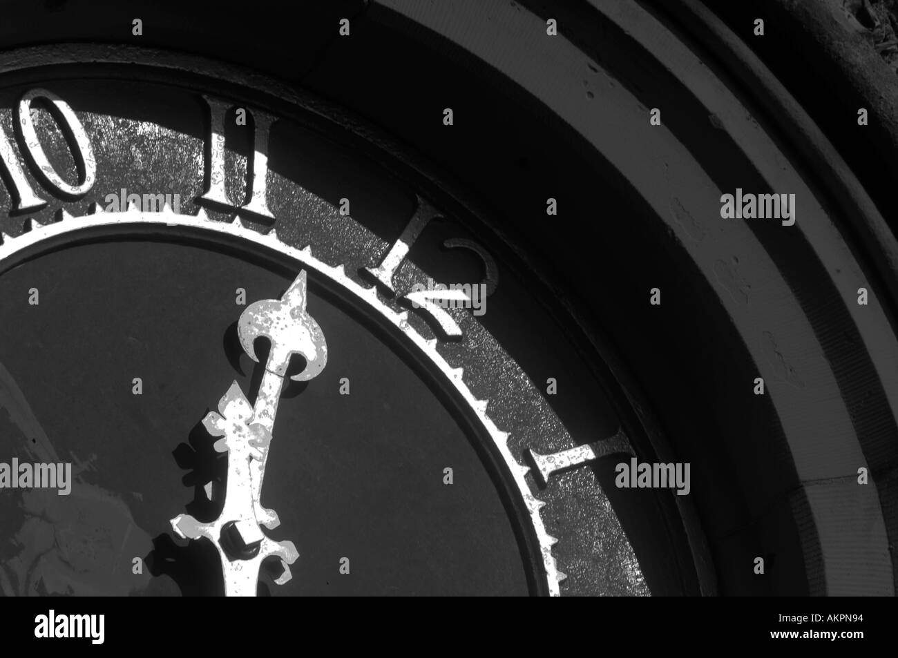 Clock face with old fashioned numerals Stock Photo Alamy
