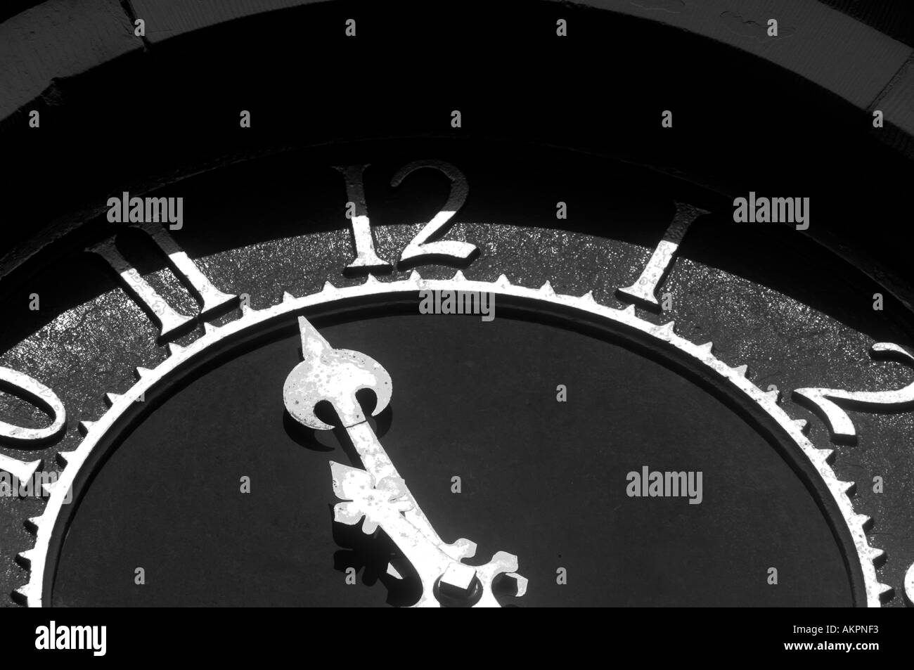 Clock face with old fashioned numerals Stock Photo Alamy