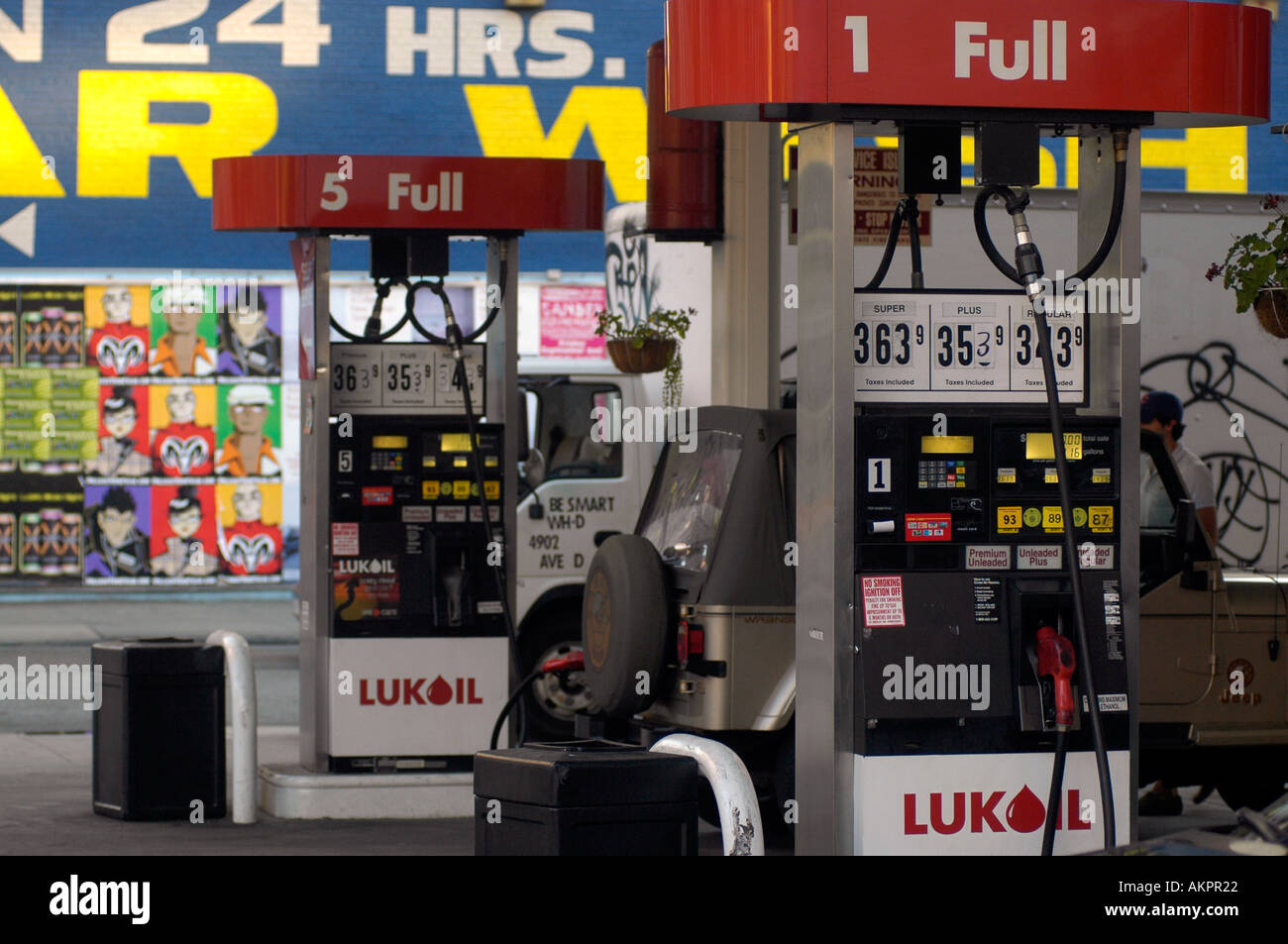 Gasoline prices at a Lukoil station in New York City top 3 00 per