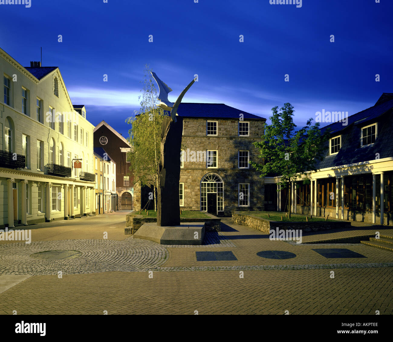 GB WALES Castle Street in Caernarfon Stock Photo Alamy