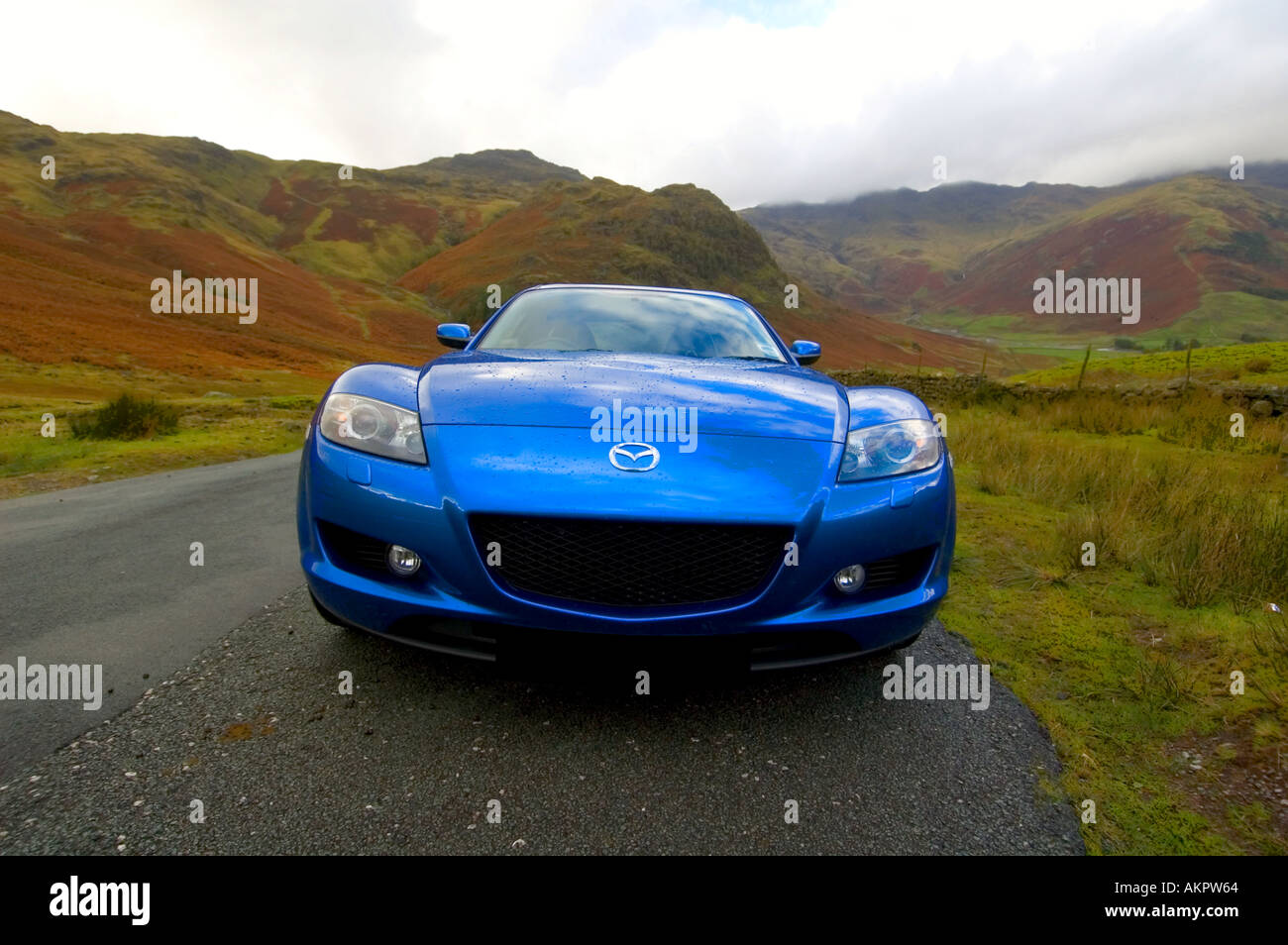 Mazda RX8 In Blue Stock Photo