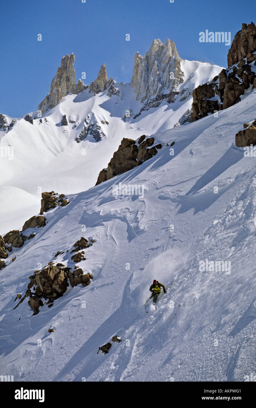 Chuck Loeffler skiing at Las Lenas resort, Argentina Stock Photo - Alamy