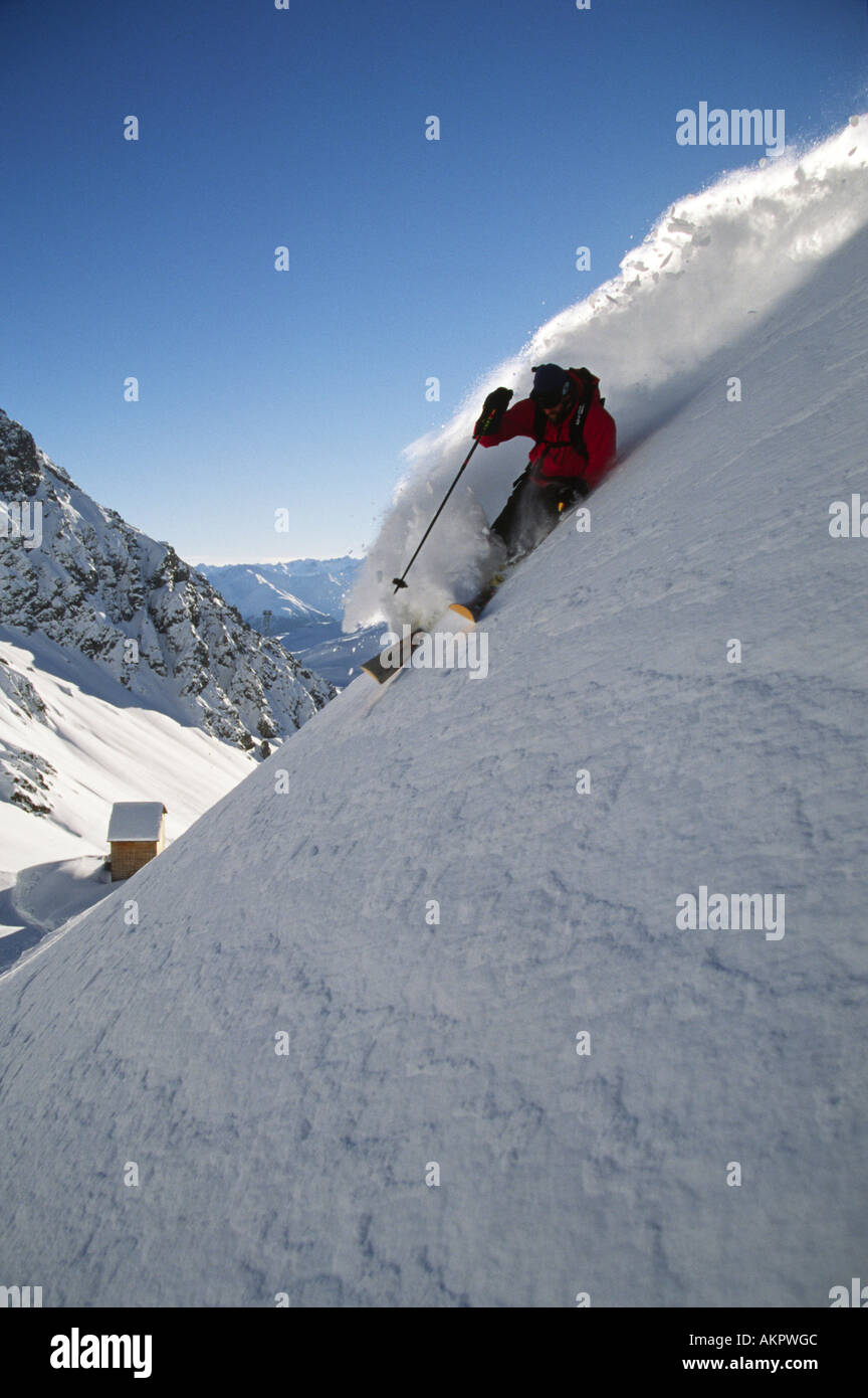 Lance Mcdonald Skiing Offpiste At Parsenn Davos Switzerland Stock Photo Alamy
