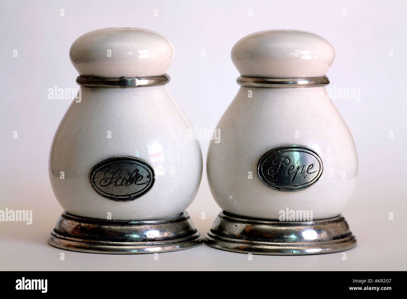 Salt and pepper pots Stock Photo Alamy