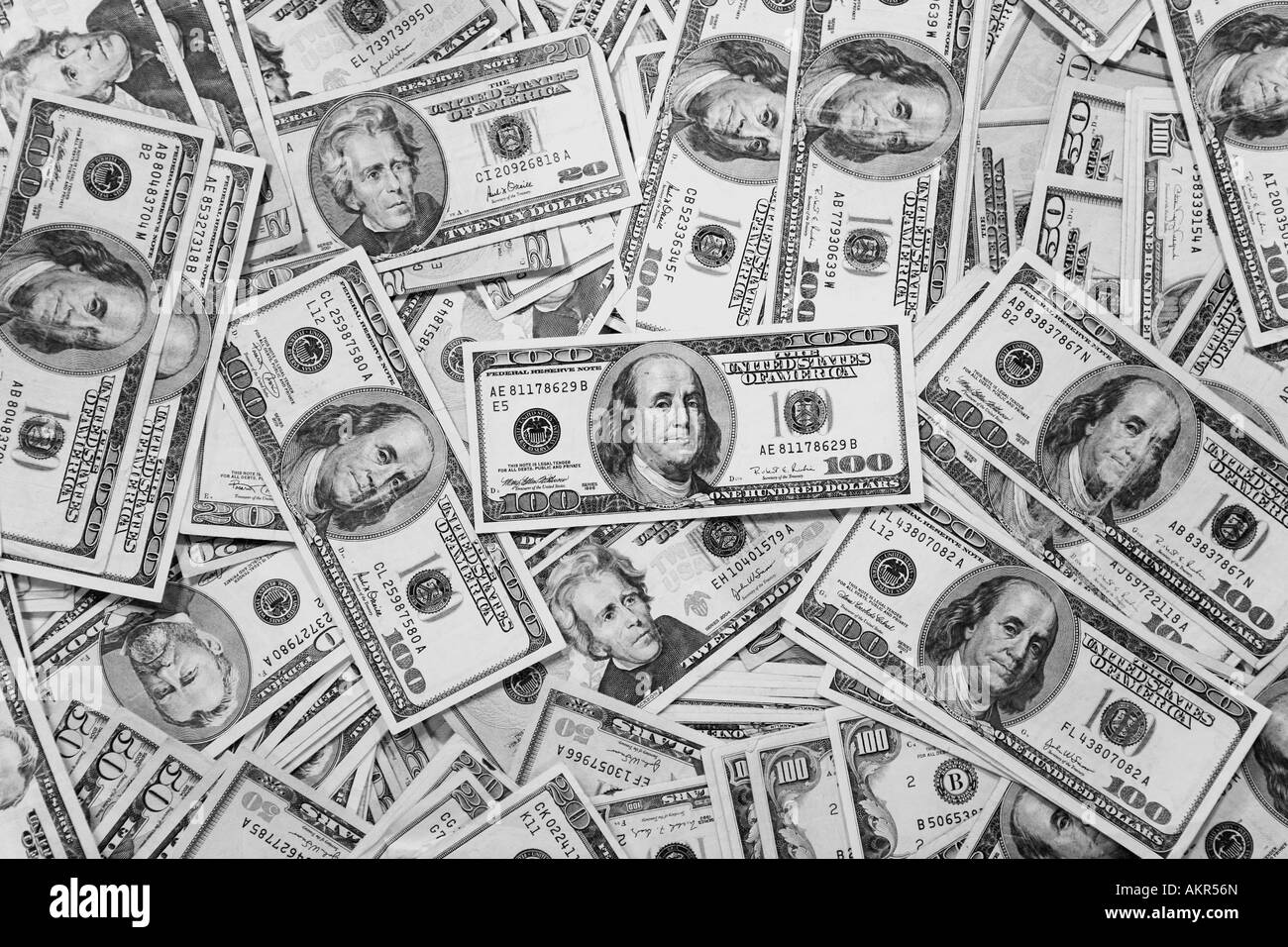 Black and white money background Stock Photo - Alamy