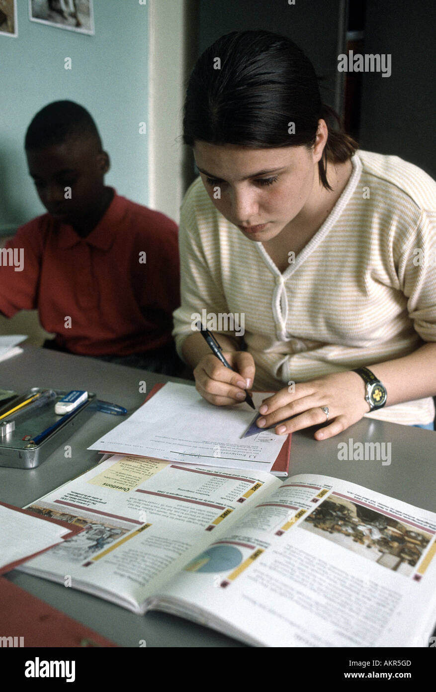 secondary school geography lesson Stock Photo