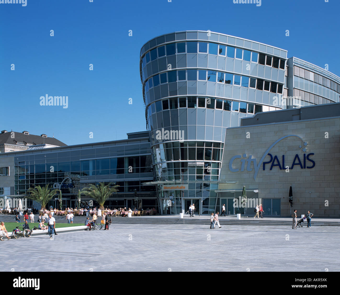 City Palais, Neue Mercatorhalle, Neue Mitte in Duisburg, Rhein, Ruhrgebiet, Nordrhein-Westfalen Stock Photo